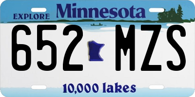 MN license plate 652MZS