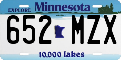 MN license plate 652MZX