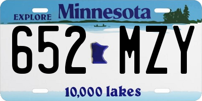 MN license plate 652MZY