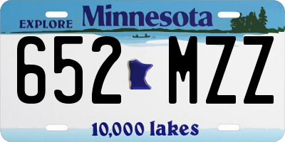 MN license plate 652MZZ