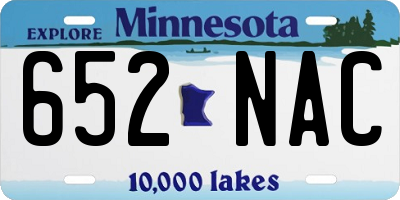 MN license plate 652NAC