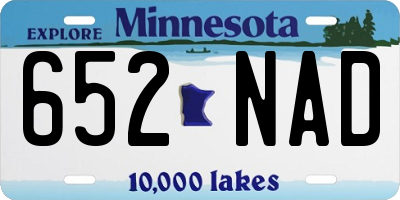 MN license plate 652NAD