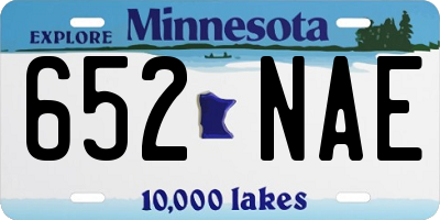 MN license plate 652NAE