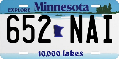 MN license plate 652NAI