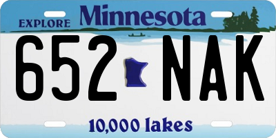 MN license plate 652NAK