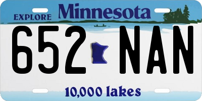 MN license plate 652NAN