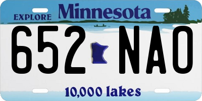 MN license plate 652NAO