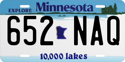 MN license plate 652NAQ