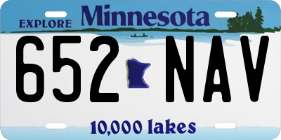 MN license plate 652NAV