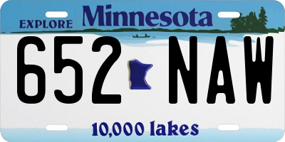 MN license plate 652NAW