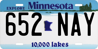 MN license plate 652NAY