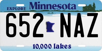 MN license plate 652NAZ