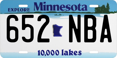 MN license plate 652NBA
