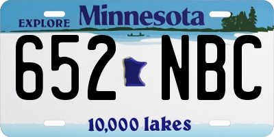 MN license plate 652NBC