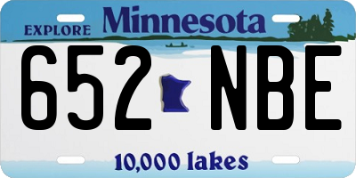 MN license plate 652NBE