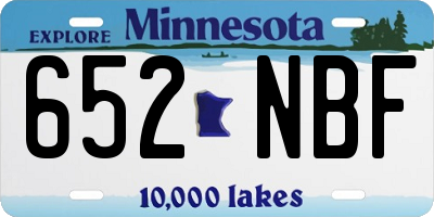 MN license plate 652NBF