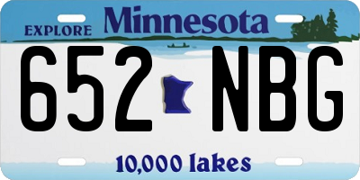 MN license plate 652NBG