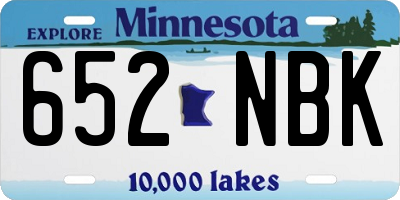 MN license plate 652NBK