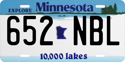 MN license plate 652NBL