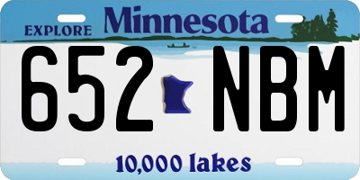 MN license plate 652NBM