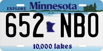 MN license plate 652NBO
