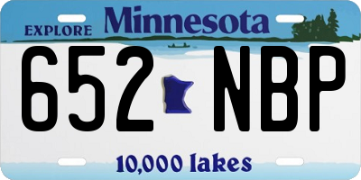 MN license plate 652NBP