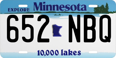 MN license plate 652NBQ