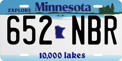 MN license plate 652NBR