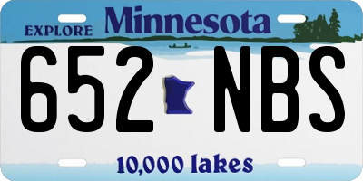 MN license plate 652NBS