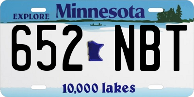 MN license plate 652NBT