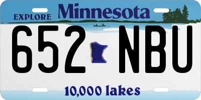 MN license plate 652NBU