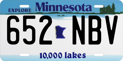 MN license plate 652NBV