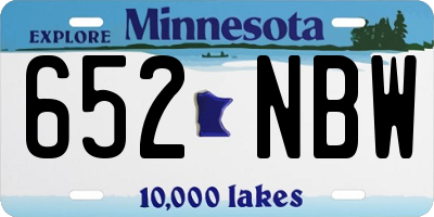 MN license plate 652NBW