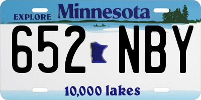 MN license plate 652NBY