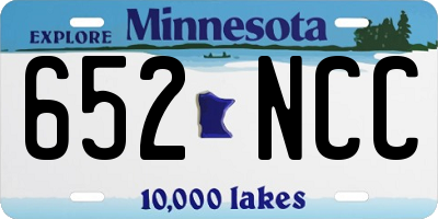 MN license plate 652NCC