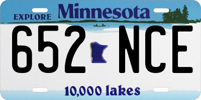 MN license plate 652NCE