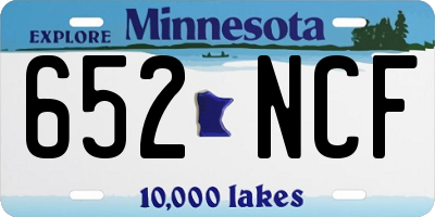 MN license plate 652NCF