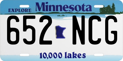 MN license plate 652NCG
