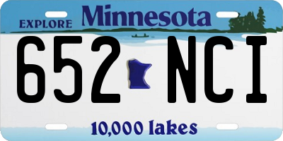 MN license plate 652NCI