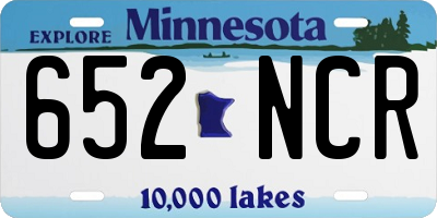 MN license plate 652NCR
