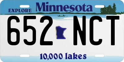 MN license plate 652NCT