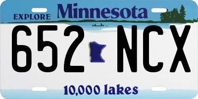 MN license plate 652NCX