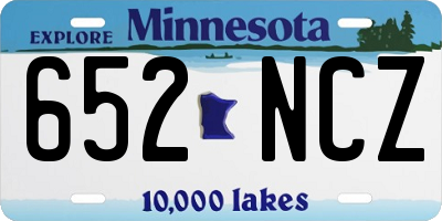 MN license plate 652NCZ