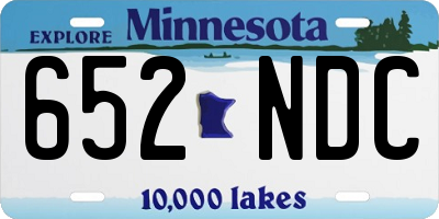 MN license plate 652NDC