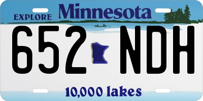 MN license plate 652NDH