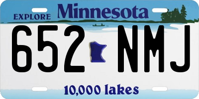 MN license plate 652NMJ