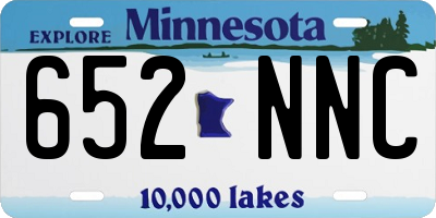 MN license plate 652NNC
