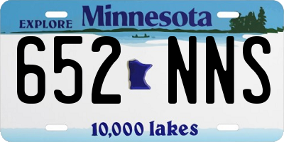 MN license plate 652NNS