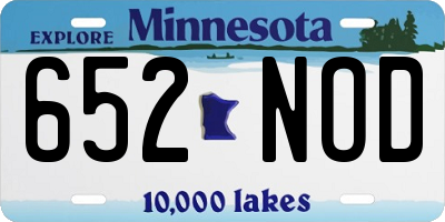 MN license plate 652NOD