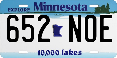 MN license plate 652NOE